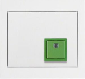 Berker Abstelltaster polarweiß glänzend mit Rahmen 52017009 – Bild 1