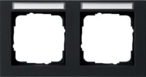 Gira Abdeckrahmen 2fach waagerecht BSF Gira E2 Schwarz matt 109209 – Bild 1