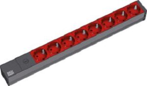 Bachmann 19Z 1HE 8-f Steckd.Leiste rot + 10A F mit IEC-St. 438,5mm 333.538 – Bild 1