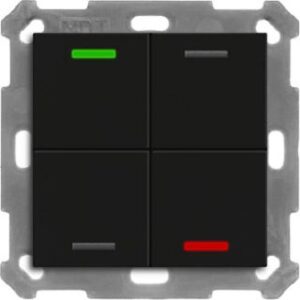 MDT KNX Taster Light 55 4-fach, RGBW, Temperatursensor, Schwarz matt, Ne BE-TAL55T406.01 – Bild 1