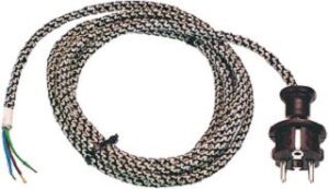 Bachmann Bügeleisenzuleitung 3m Textilleitung mit SCHUKO grau/weiss 313.176 – Bild 1