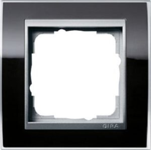 Gira Abdeckrahmen 1-fach Event klar schwarz für Einsatz alu 0211736 – Bild 1