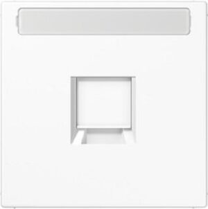 Jung Abdeckung für Modular-Jack-Steckbuchsen, mit Schriftfeld, Serie LS, alpinwe LS1969-1NAWEWW – Bild 1