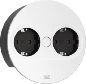 Bachmann TWIST2 rund 2xCEE7/3 42,5x115mm 2,0m+AEH Weiß matt 946.200 – Bild 1