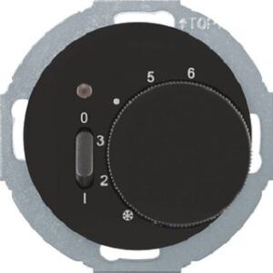 Berker Temperaturregler schwarz glänzend mit Öffner 20302035 – Bild 1