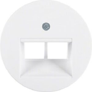 Berker Zentralstück polar weiß gänzend für UAE Steckdose 2-fach 14092089 – Bild 1