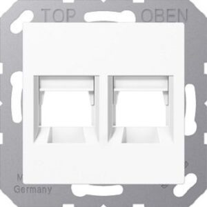 Jung Abdeckung für Modular-Jack-Steckbuchsen, Serie A, alpinweiß A1569-2WEWW – Bild 1
