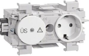Hager Steckd.+Feinschutz Wago frontrastend reinweiss GS12019010 – Bild 1