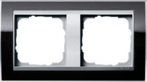 Gira Abdeckrahmen 2-fach Event klar schwarz für Einsatz alu 0212736 – Bild 1