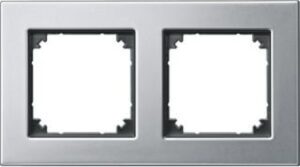 Merten Metallrahmen 2-fach M-PLAN Metall platinsilber 475260 – Bild 1