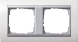 Gira Abdeckrahmen 2-fach Event für alu Einsätze reinweiß-glänzend 0212806 – Bild 1