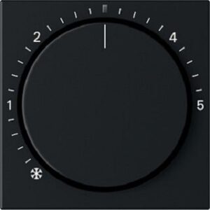 Gira Abdeckung für Raumtemperaturregler Drehknopf System 55 Schwarz matt 2702005 – Bild 1