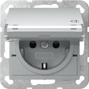 Gira SCHUKO-Steckdose KD BSF + SH System 55 Aluminium 455726 – Bild 1