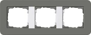 Gira Abdeckrahmen 3-fach E3 Dklgrau/Reinweiss glänzend 0213413 – Bild 1