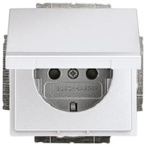 Busch-Jaeger SCHUKO Steckdose mit Klappdeckel future linear alusilber 20EUKB-83 – Bild 1