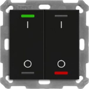 MDT KNX Taster Light 55 2-fach, RGBW, Schwarz matt, Schalten BE-TAL550206.B1 – Bild 1