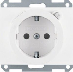 Berker SCHUKO-Steckdose polarweiß glänzend 47087009 – Bild 1