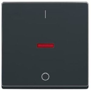 Busch-Jaeger Wippe mit roter Kalotte solo anthrazit mit Aufdruck 1788-81 – Bild 1