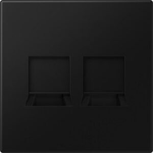 Jung Abdeckung für Modular-Jack-Steckbuc hsen, Serie LS, graphitschwarz matt LS1969-2WESWM – Bild 1