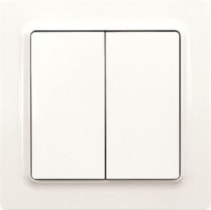Eltako Funktaster polarweiß glänzend 55x55mm batterie- und leitungslos mit Doppelwippe F4T55E-PG – Bild 1