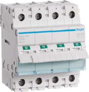 Hager Ausschalter 4-polig 100A SBN490 – Bild 1