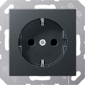 Jung SCHUKO Steckdose o.Kralle anthrazit erh.Berührungsschutz A1520NBFKIANM – Bild 1