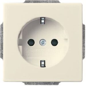 Busch-Jaeger SCHUKO Steckdosen-Einsatz solo erhöhter Berührungs. elfenbeinweiß 2300EUCB-82 – Bild 1