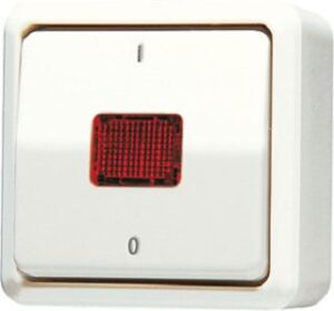 Jung Wipp-Kontrollschalter AP600 mit Glimml. Aus 2pol. weiss 602KOA – Bild 1