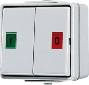 Jung Doppeltaster WG600 IP44 2 Wechsler mit Symb.Sort. 639W – Bild 1