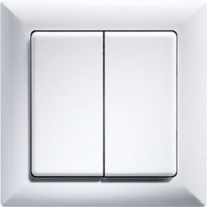Eltako FoH-Funktaster weiß glänzend  mit Wippe und Doppelwippe FT55H-WG – Bild 1