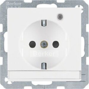 Berker SCHUKO-Steckdose polarweiß samt Kontroll-LED 41106089 – Bild 1