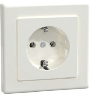 Merten SCHUKO-Steckdose 16A Thermoplast polar-ws m.Abdeckplatte MEG2301-1419 – Bild 1