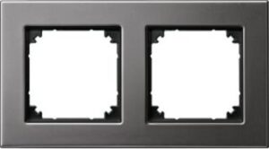 Merten Metallrahmen 2-fach M-PLAN Metall rhodiumgrau 475214 – Bild 1