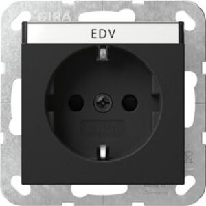 Gira SCHUKO-Steckdose BSF + SH System 55 Schwarz matt 4462005 – Bild 1