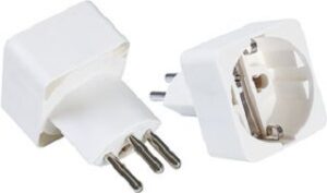 Bachmann Reisestecker Schweiz/Schuko 3polig 10A/250VAC weiss 921.011 – Bild 1