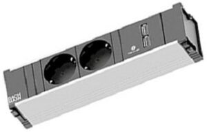 Bachmann Steckdoseneinheit CONI 2xSchuko 1xUSB Charger 0,1m GST18 912.0156 – Bild 1