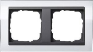 Gira Abdeckrahmen 2-fach Event Klar weiss für Einsatz anthrazit 0212728 – Bild 1