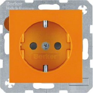 Berker SCHUKO-Steckdose orange glänzend 41438914 – Bild 1