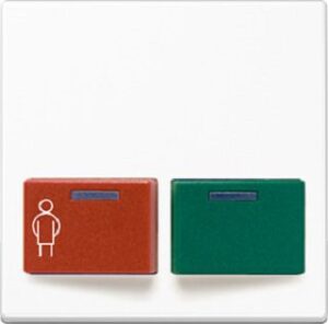 Jung Abdeckung Ackermann 73642 B 2 A500 Ruf-/AbstellTaster Licht alpinws A642B-1WW – Bild 1