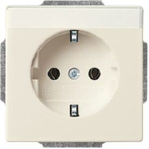 Busch-Jaeger SCHUKO Steckdose Beschriftung savanne/elfenbeinweiss 20EUN-82 – Bild 1