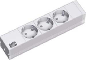 Bachmann Steckdosenleiste 3-fach Schuko ALU 1HE L=183mm 10Zoll 333.417 – Bild 1