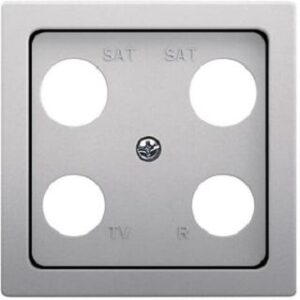 Busch-Jaeger Zentralscheibe, edelstahl,  pur edelstahl, Abdeckungen für Datenkomm 1743-04-866 – Bild 1