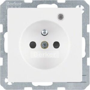 Berker Steckdose polarweiß samt Kontroll-LED 6765096089 – Bild 1