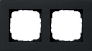 Gira Abdeckrahmen 2fach flach Gira E2 Schwarz matt 0212095 – Bild 1