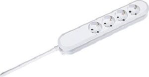 Bachmann Tischsteckdose 4-fach weiss l=1,5m geschraubt ohne Schalter 381.221K – Bild 1