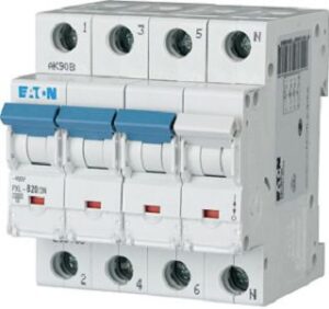 Eaton (Installation) LS-Schalter mit Beschriftung B 20A, 3p+N PXL-B20/3N – Bild 1