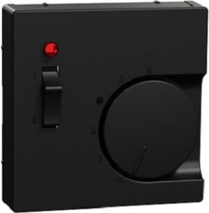 Merten Zentralplatte für Raumtemperatur regler-Einsatz mit Schalter schwarz matt MEG5760-0403 – Bild 1