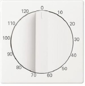 Busch-Jaeger Zentralscheibe mit Drehknopf mit Aufdruck solo studioweiss 1771-84-103 – Bild 1
