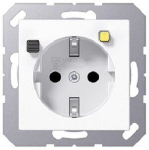 Jung FI-SCHUKO Steckdose (RCD) 30 mA Serie AS/A, alpinweiß A5520.30WW – Bild 1