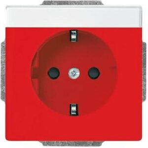 Busch-Jaeger SCHUKO Steckdosen-Einsatz, rot  RAL 3020, future linear, Steckdosen 20EUCNB-12-82 – Bild 1